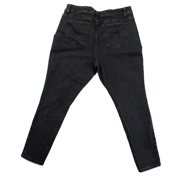 Time and Tru High Rise Skinny Denim Pants Women 18 Petite Black Stretch Jeans - Picture 2 of 11